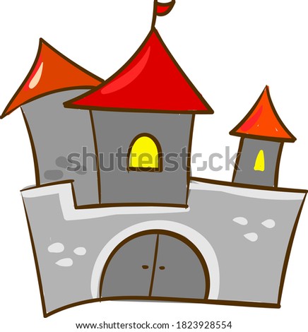 Big castle, illustration, vector on white background