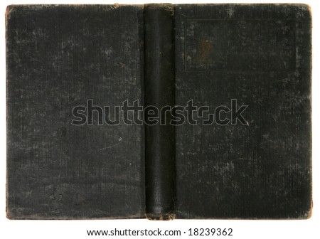 Old Distressed Vintage Black Book Background Cover Back and Spine Showing
