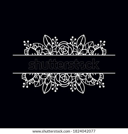 Floral cut file with space in the midle