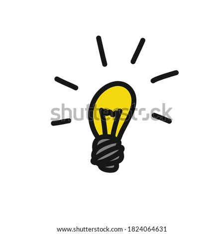 light bulb doodle icon, vector illustration