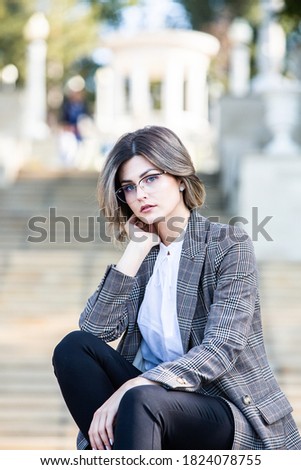 Portrait Of Successful Business Woman. Beautiful Russian lady. Success concept.