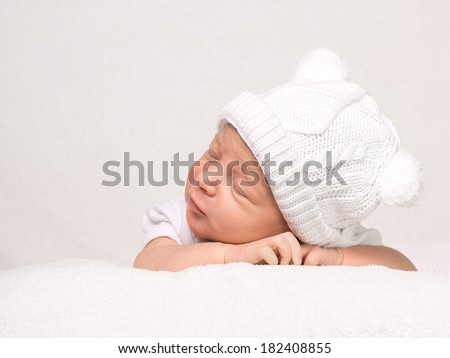Newborn Baby Girl Sleeping Peacefully