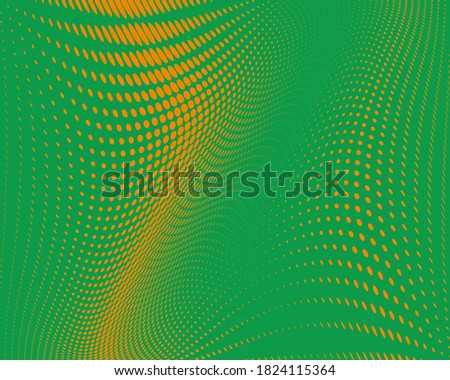 Wavy dot lines background. Pattern of dots, dotted lines, circles of different scale. Vector illustration