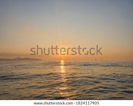 the sunset of Wolmido Island off the west coast of Korea.