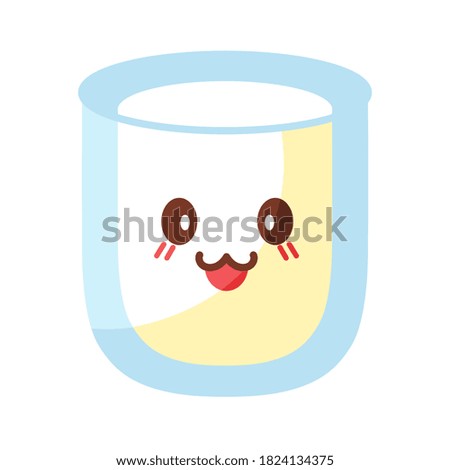Isolated milk glass cartoon. Christmas icon - Vector