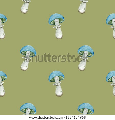 watercolor hand painting mushrooms background