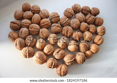 
walnuts lined with a heart symbolizing love