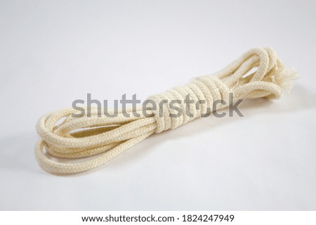 Coiled rope with white background