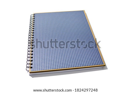 A studio photo of a spiral notebook