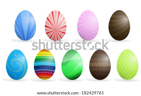 Colorful Easter eggs set vector illustration