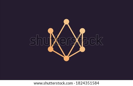 Gold connection shaped logo template