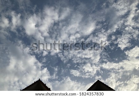Blue sky and Clouds Cirrocumulus a large group of white filled the sky beautiful.no focus