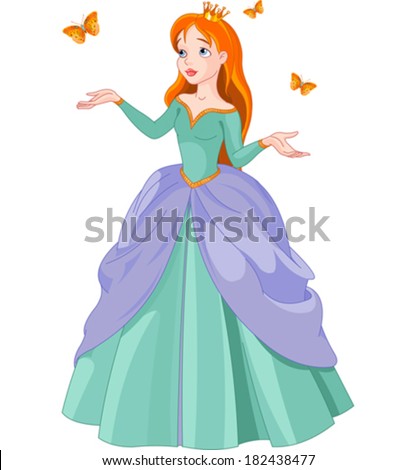 Illustration of Princess with butterflies