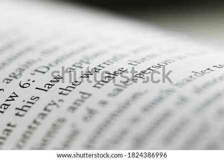 Macro closeup of an open book, education and studies