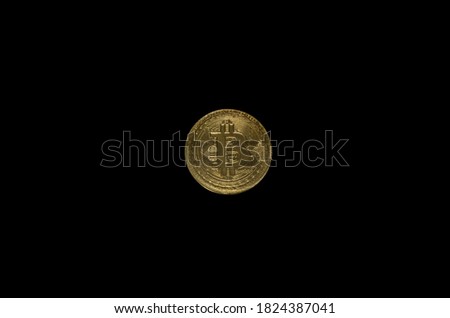 Golden bitcoin, symbolizing the bitcoin market, modern technologies, finance, internet, trade
