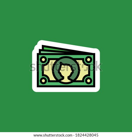 money icon flat design sticker vector