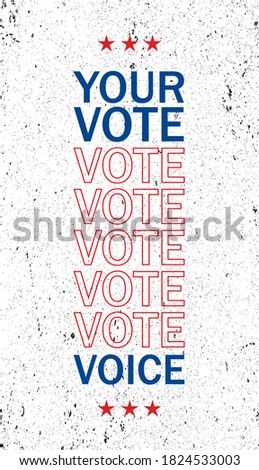 
Banner of the presidential elections of the United States of America 2020. Your voice, your vote 2020 with the Patriotic Stars Royalty-Free Stock Photo #1824533003