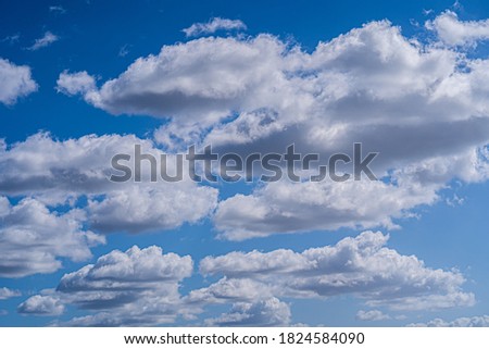 beautiful blue sky with cloudy white and grey