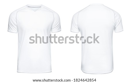 Sports football uniforms white shirt isolated on white background Royalty-Free Stock Photo #1824642854