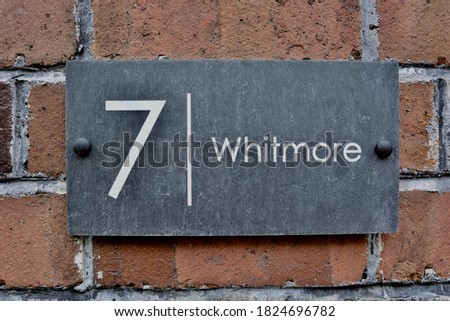 Welsh slate door numbers and names