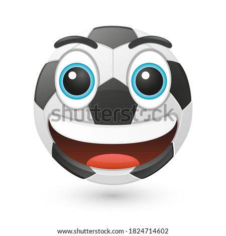 Soccer Emoji Vector art illustration design. Emoticon expression graphic round. Avatar kawaii style.