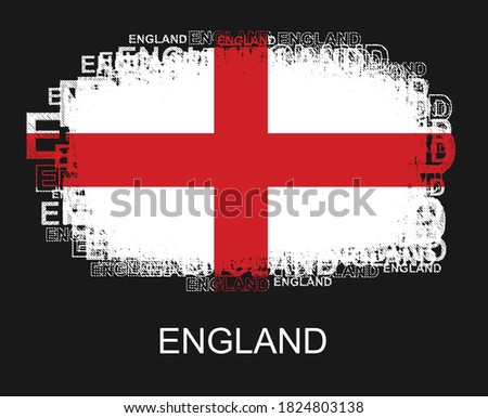 England Flag in Typography design.Grunge and Abstract vector illustration.eps10