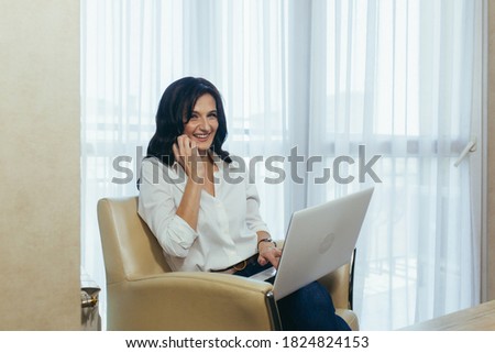 business woman work home online