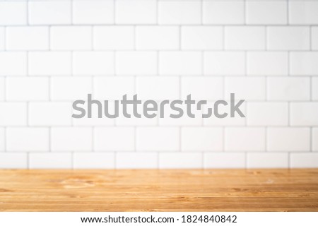 white subway tile kitchen wall for background image
