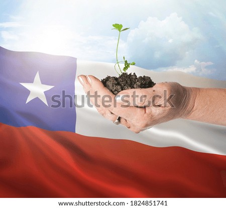 Chile growth and new beginning. Green renewable energy and ecology concept.