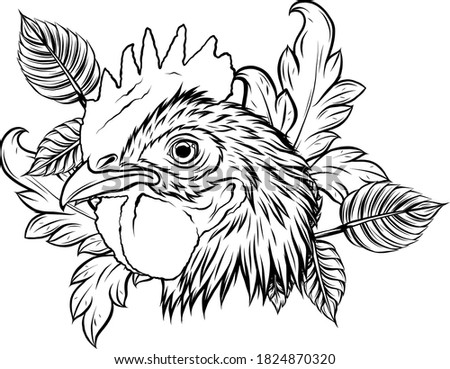 vector mascot of rooster head illustration design