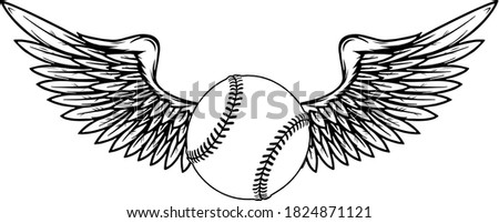 Baseball Ball Design Element Vector Drawing ilustration