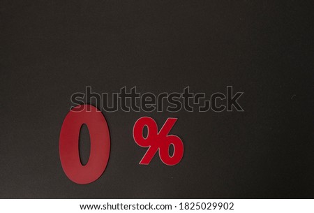 Zero Percentage on black table , Discount concept