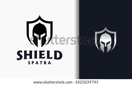 the spartan shield strong logo	 Royalty-Free Stock Photo #1825039745