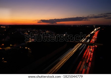 A beautiful orange sunset durning a traffic jam on I75.