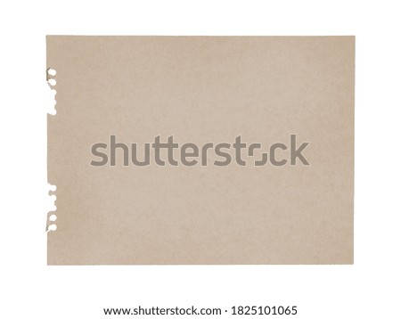 Brown paper torn from a notebook