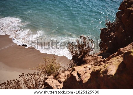Hiking sea view at Malibu Beach, California in fall season