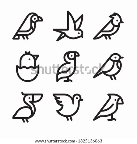 Simple Set Birds Vector line Icons