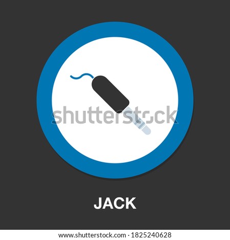 vector jack icon. Flat illustration of headphone jack. microphone jack isolated on white background. sound music sign symbol