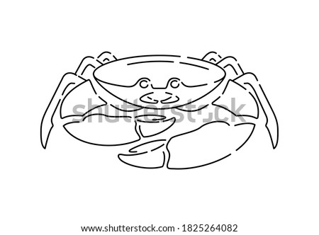 Crab outline illustration for logo, sign or emblem - thin line isolated picture