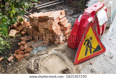 Road works near residential building
