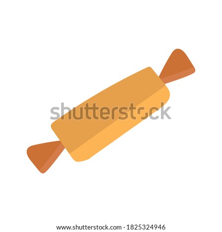 Vector logo of candy shop. Template icon of candies.Delicious long yellow flat candy flapper. Minimalistic style vector illustration. Design element for a mobile game, a collection of items on the