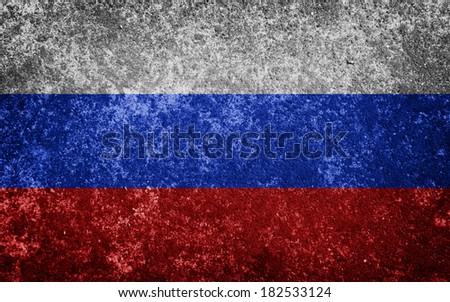 Russia flag painted on concrete