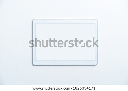 White tablet isolated on white background stock photo
