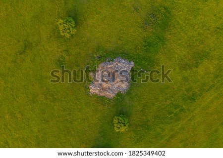 Vorosto, Hungary - Aerial top down shot of rock formation at countryside