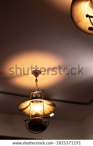 cafe lamp yellow illumination lighting dark loft interior object vertical picture concept  