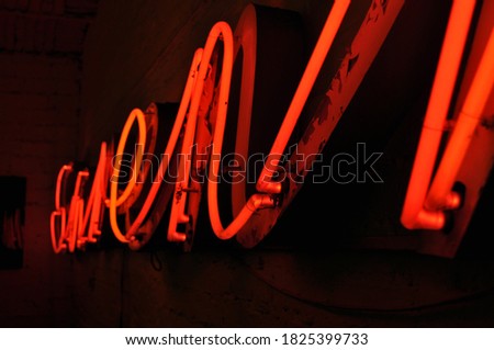 neon signboard on the wall light decoration red