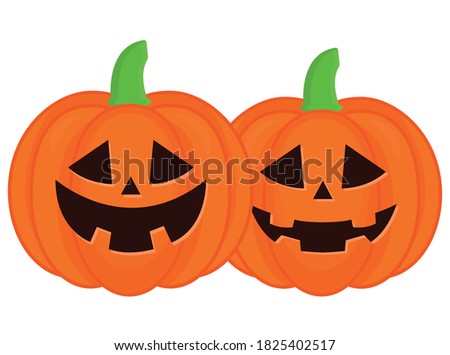 halloween pumpkins cartoons design, happy holiday and scary theme Vector illustration