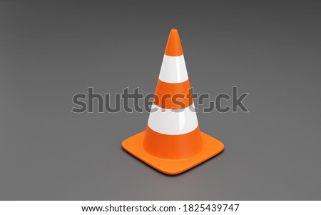 Traffic cones with white and orange stripes