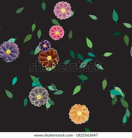 Flowers and leafs seamless ornamental vector pattern.