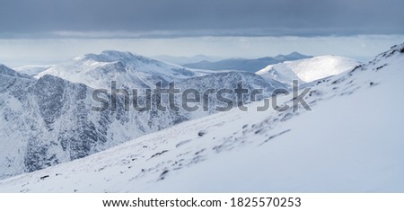 Winter in the mountains of Snowdonia National Park, Wales